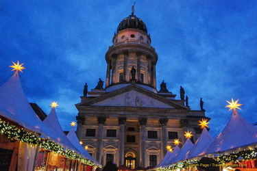 Romantic view of the Gendarmenmarkt Christmas market